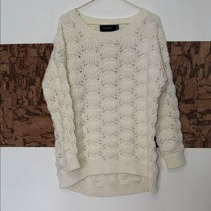 MINKPINK Scalloped Cable Knit Sweater